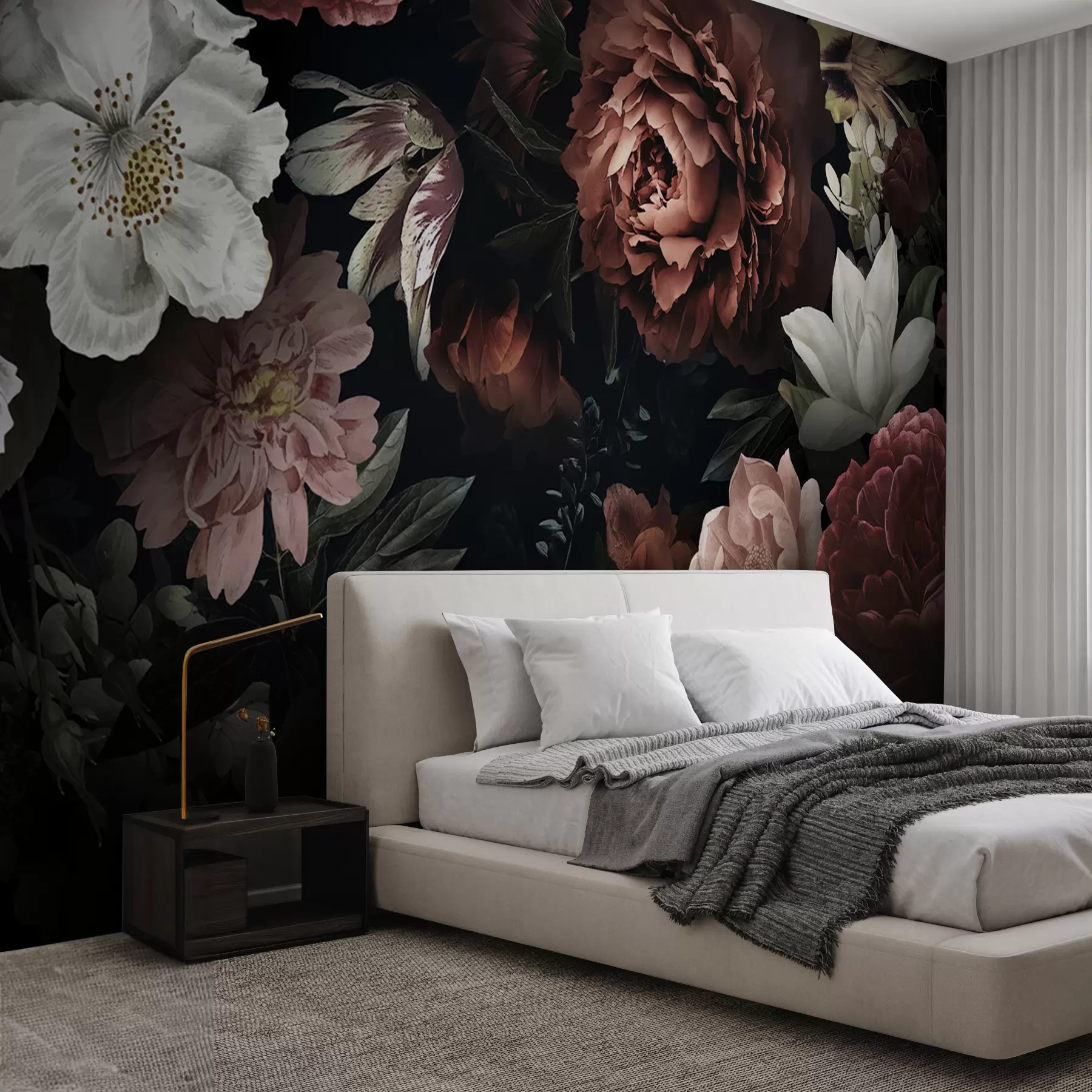 peintures murales Motif de rose avec effet aquarelle u94330