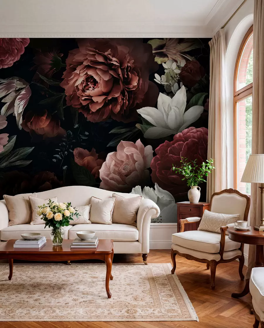 Wall Mural Photo Wallpaper Rose design with watercolor effect u94330
