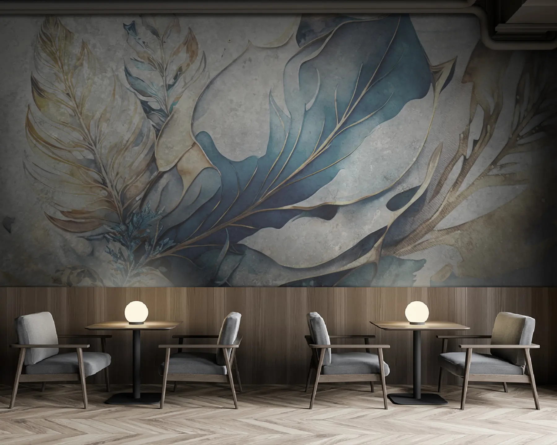 murales Grandes flores de acuarela sobre un muro de hormigón u93998