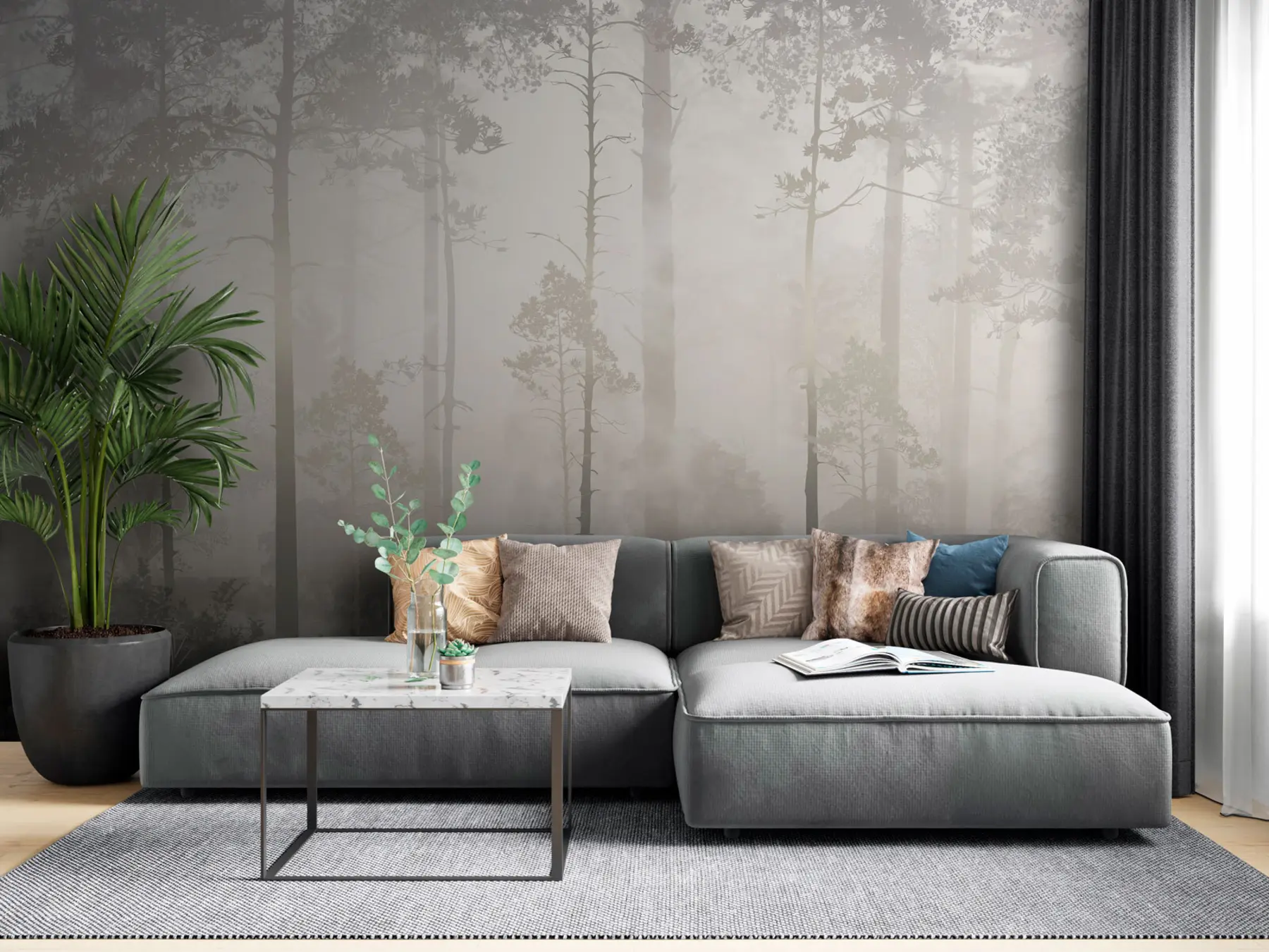 Wall Mural Photo Wallpaper Forest in the fog u94439