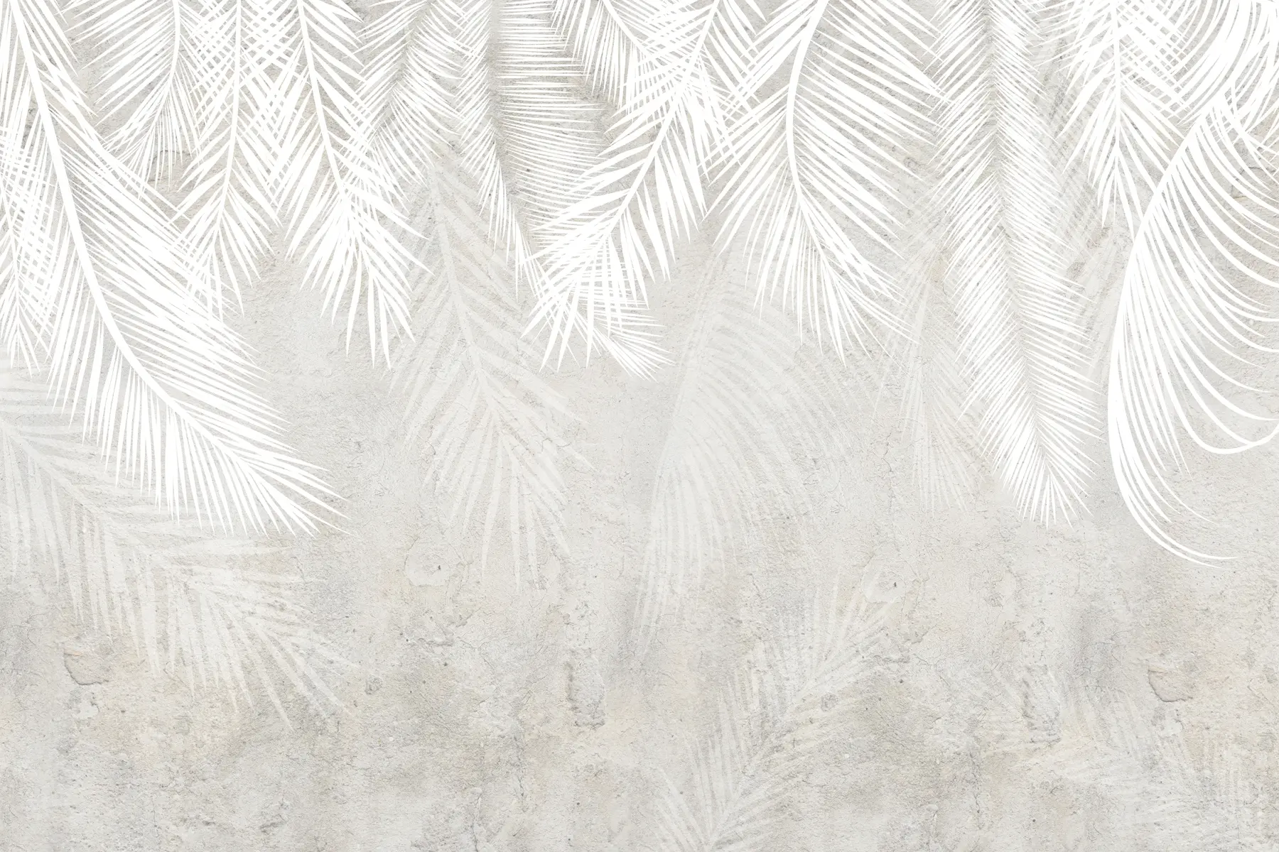 murales Hojas de palmera blancas y frágiles con textura grunge u94286