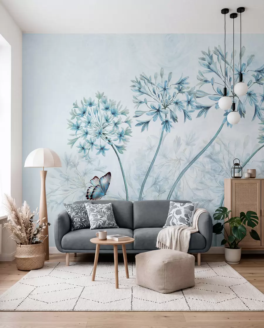 Wall Mural Photo Wallpaper Plant, flower and blue u35495
