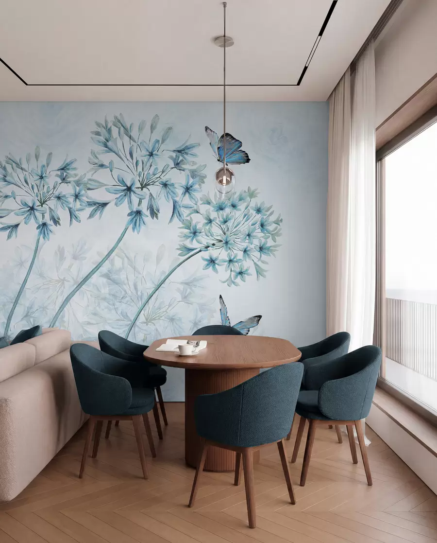 Wall Mural Photo Wallpaper Plant, flower and blue u35495