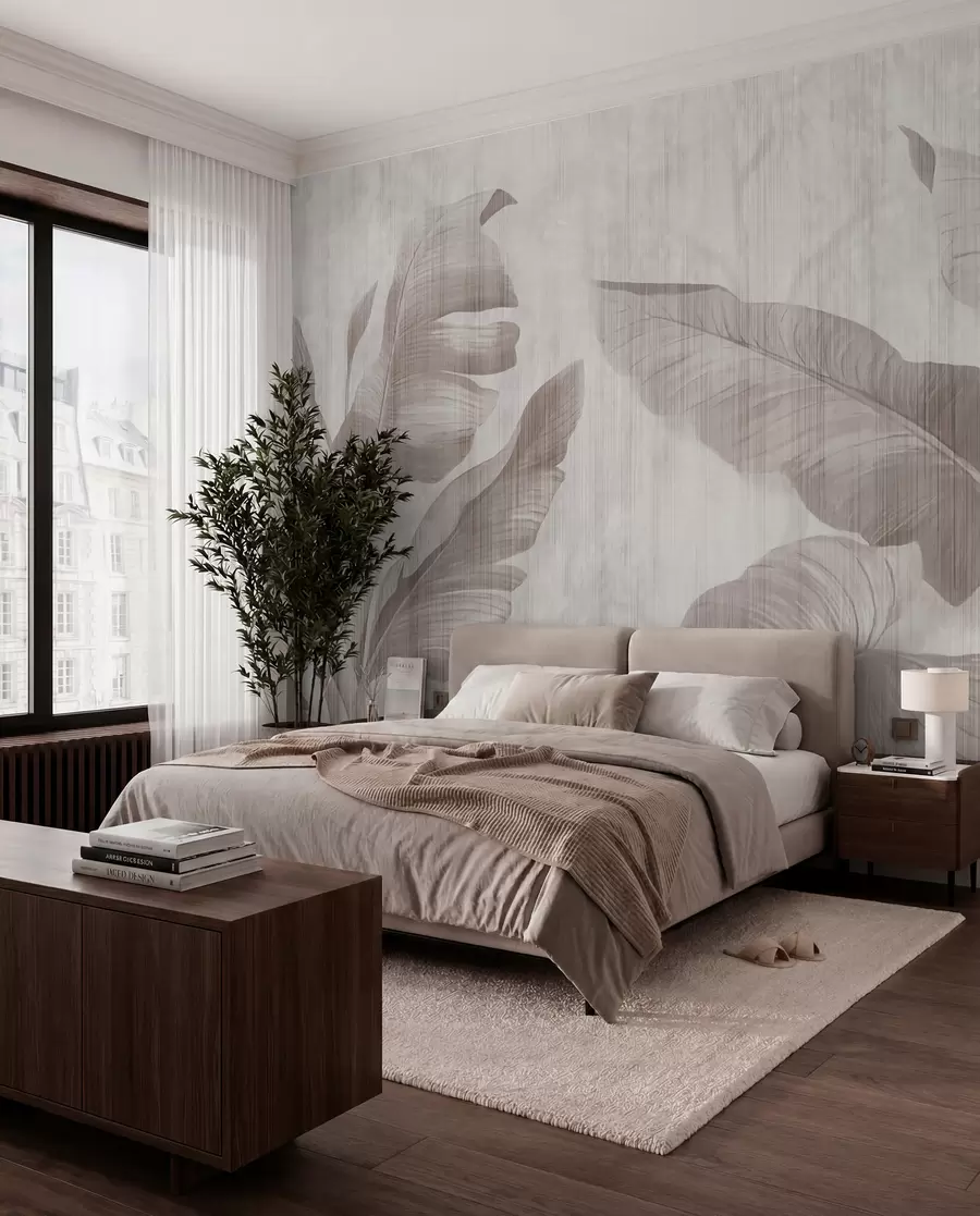 Wall Mural Photo Wallpaper Tropical leaves in grunge style u00299