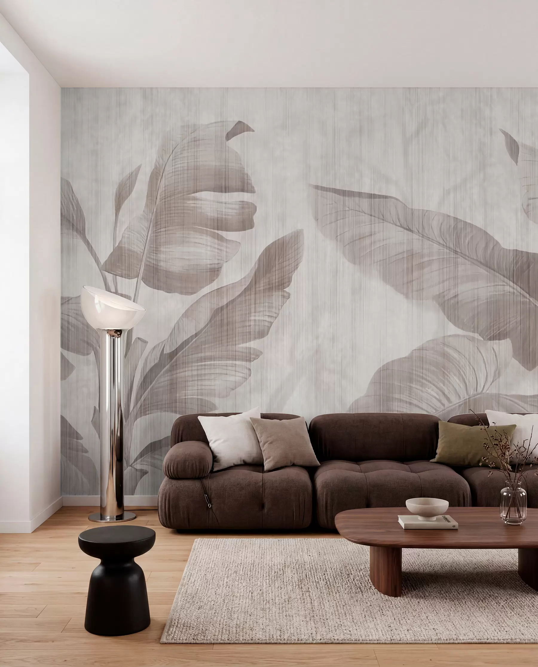 peintures murales Feuilles tropicales en style grunge u00299