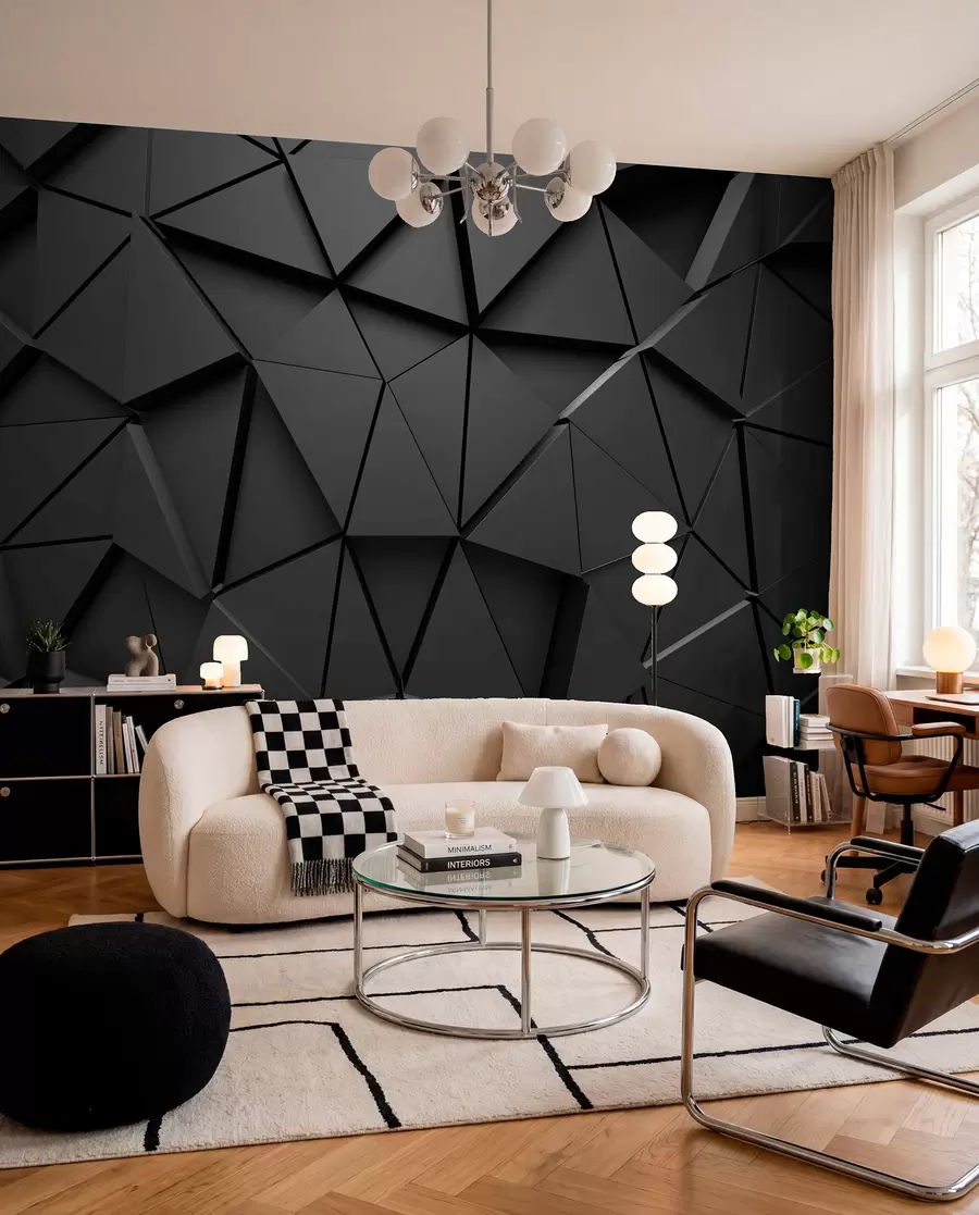 Wall Mural Photo Wallpaper Graphite triangles u03062