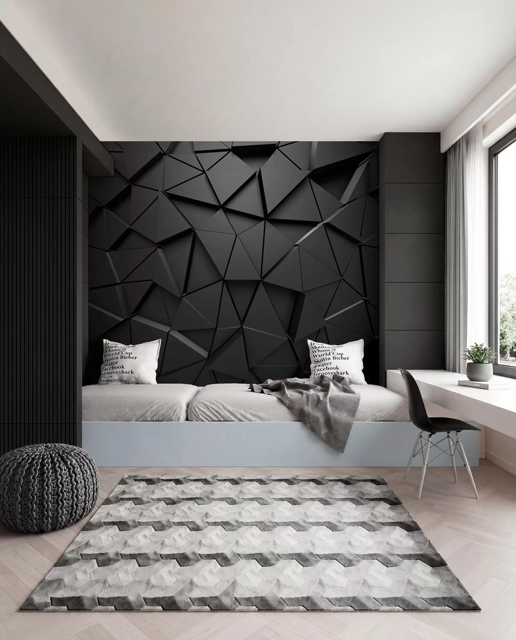 wall murals Graphite Facet Mosaic u03062