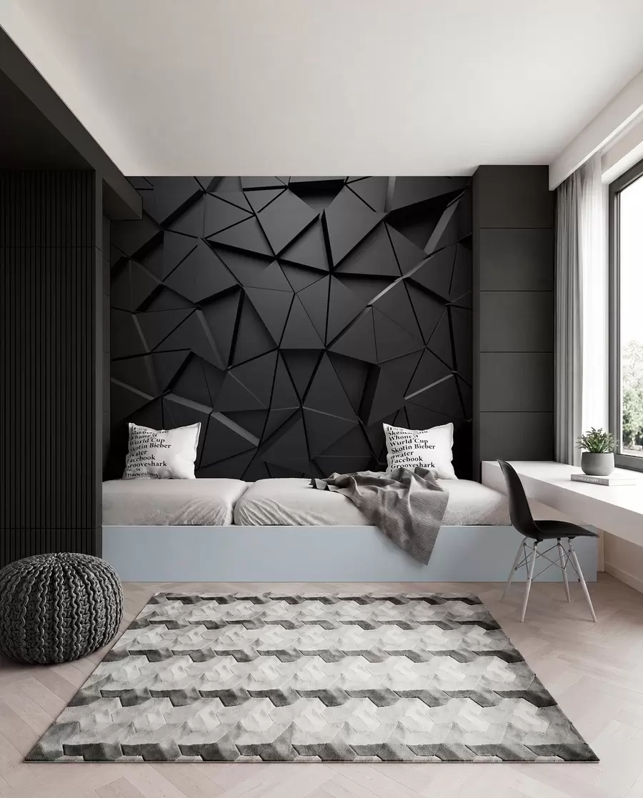 peintures murales Mosaïque de facettes graphite u03062