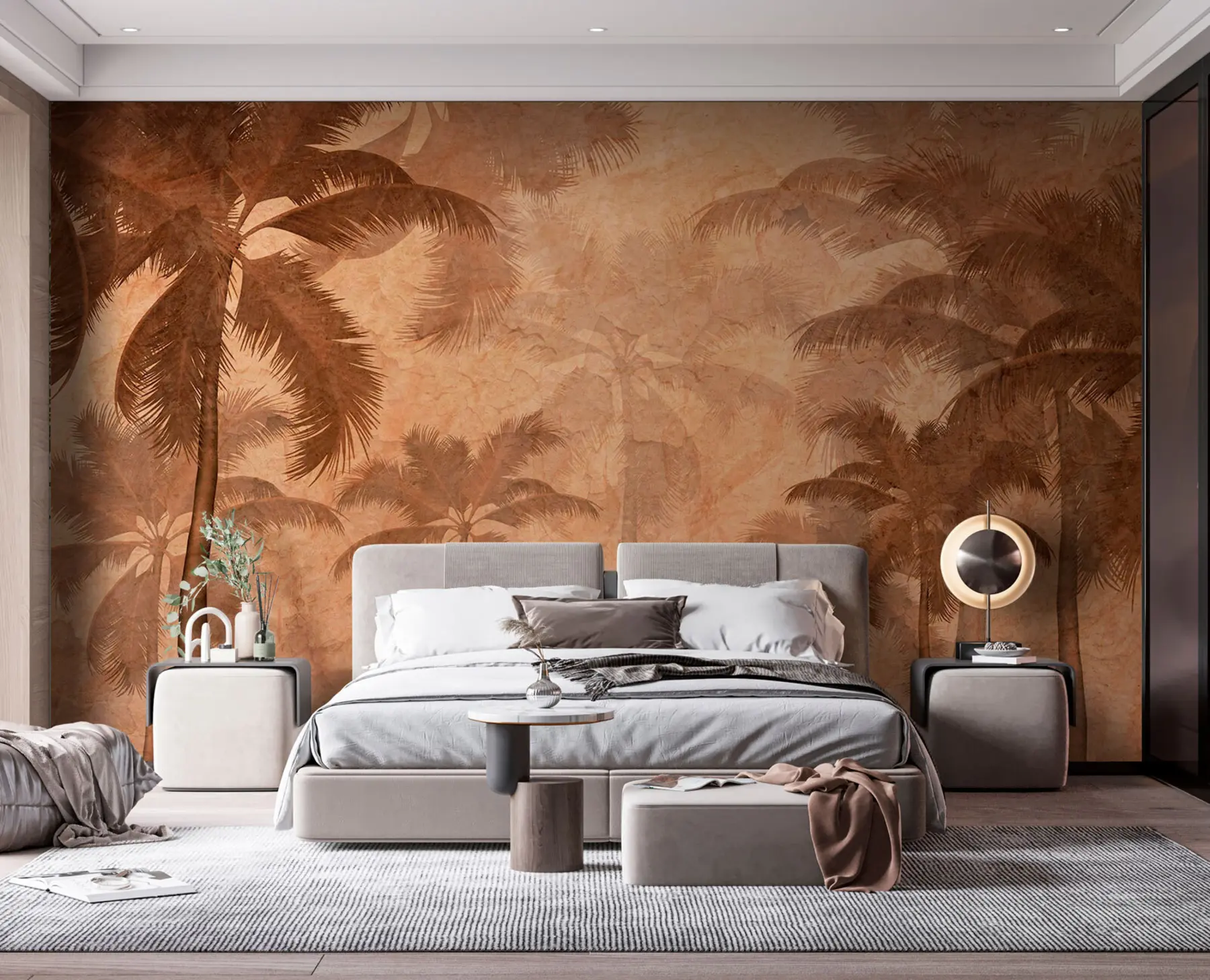 wall murals Sepia palm u94404