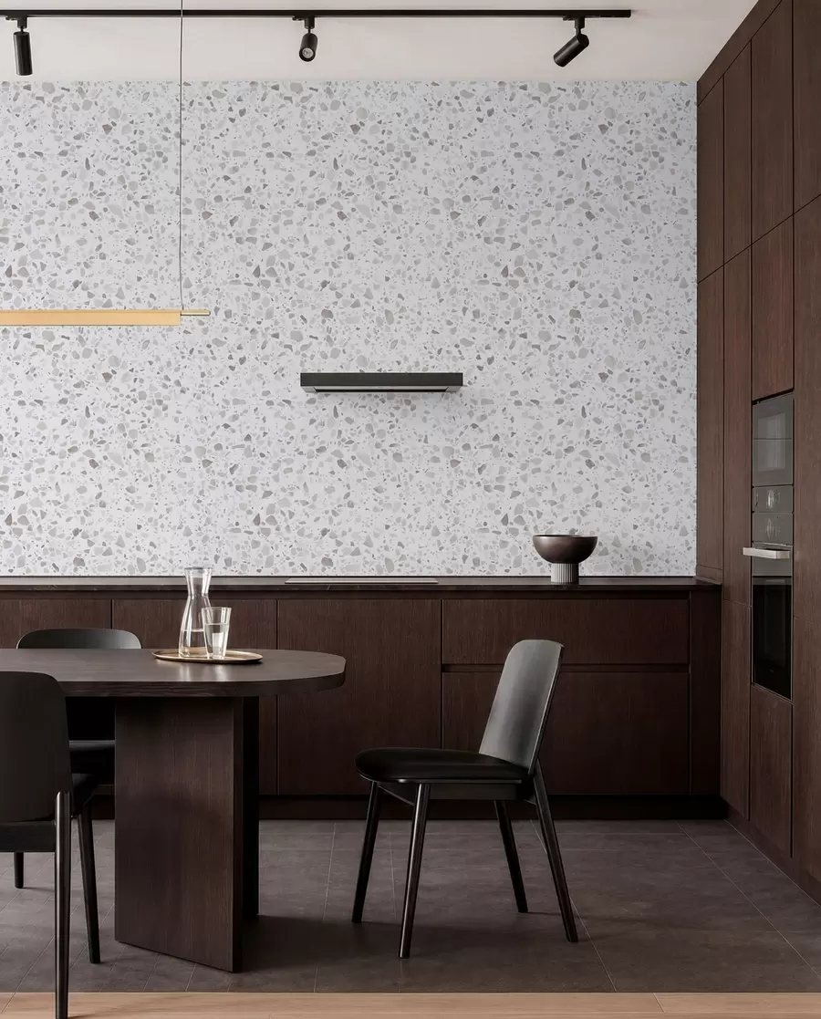 Wall Mural Photo Wallpaper Terrazzo tiles, mosaic with natural stones, granite, marble, quartz, concrete u94304