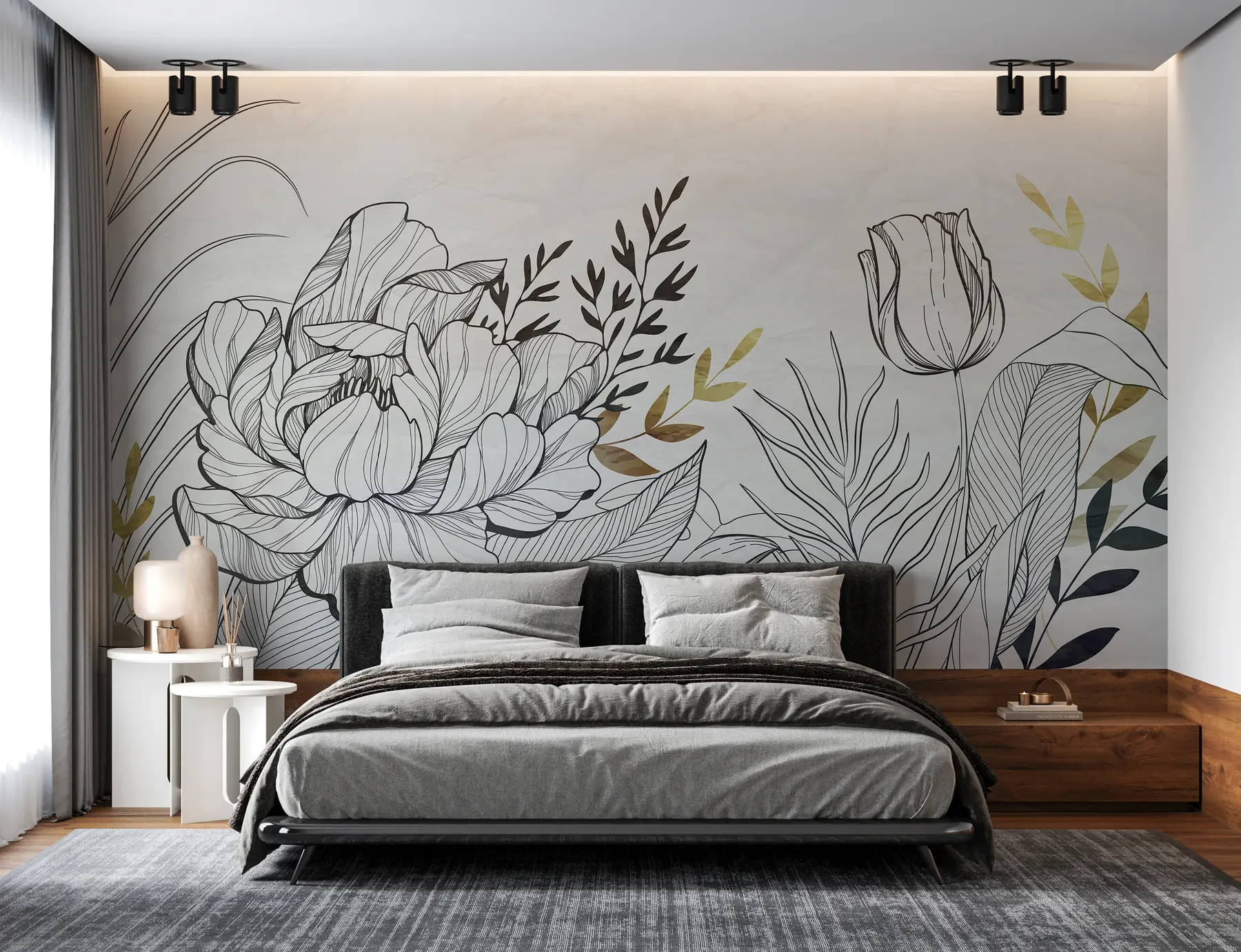 peintures murales Fleur feuillage u94307