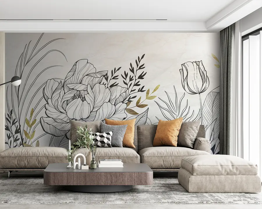 murales Flor follaje u94307