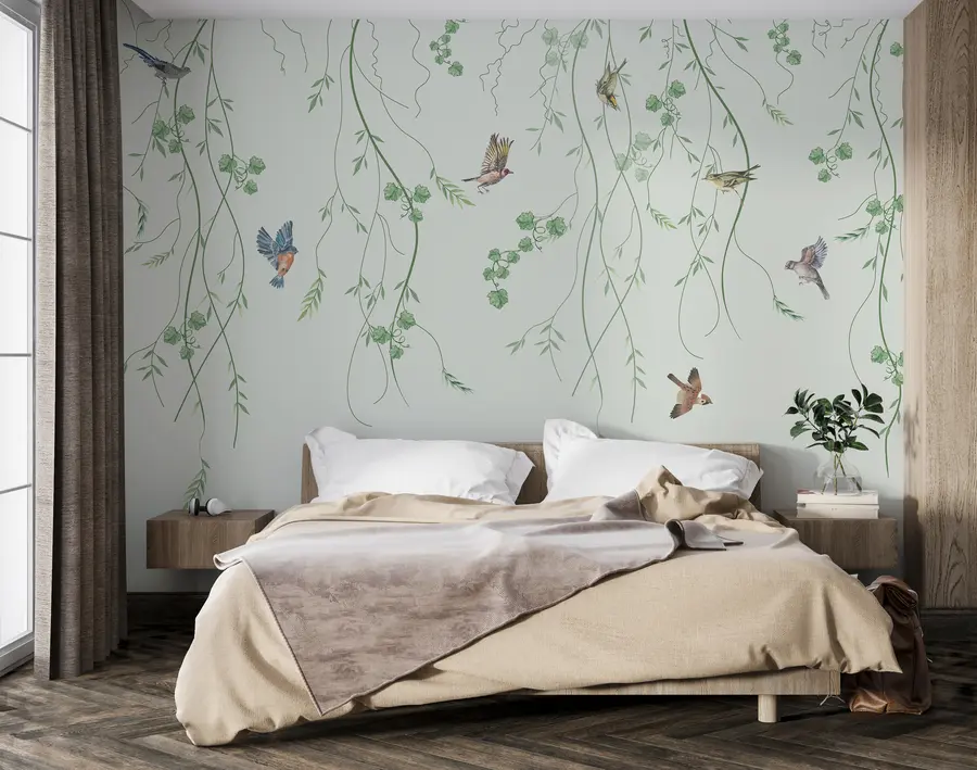 Wall Mural Photo Wallpaper Branches with birds, Chinoiserie u94493