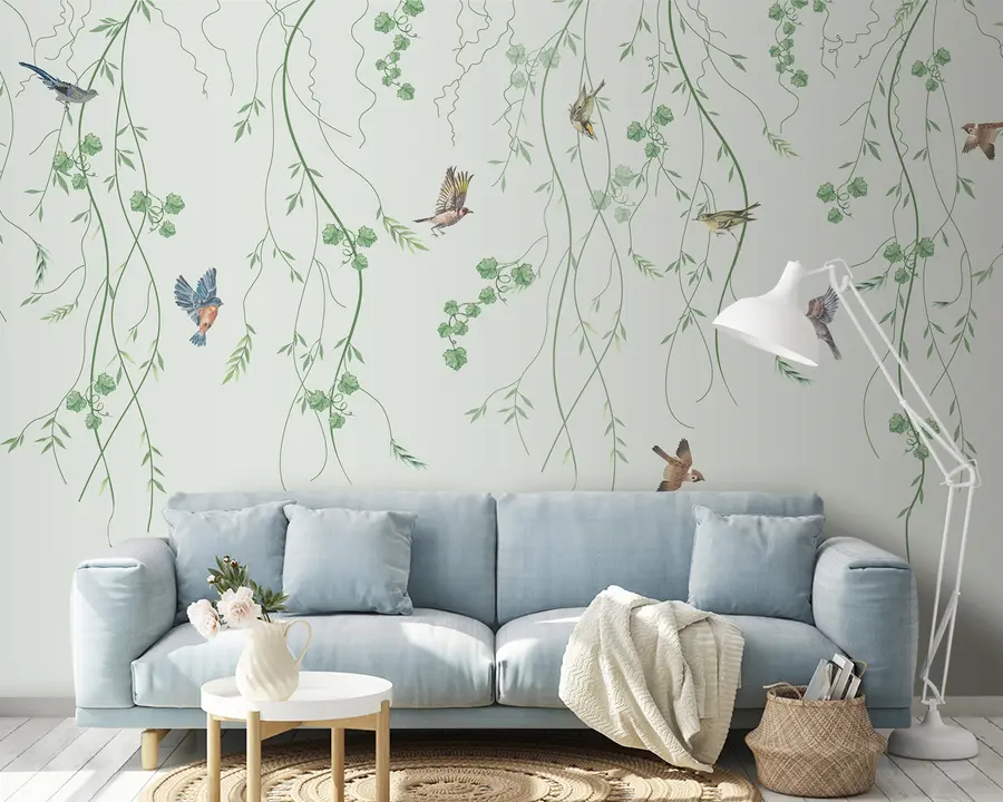 Wall Mural Photo Wallpaper Branches with birds, Chinoiserie u94493