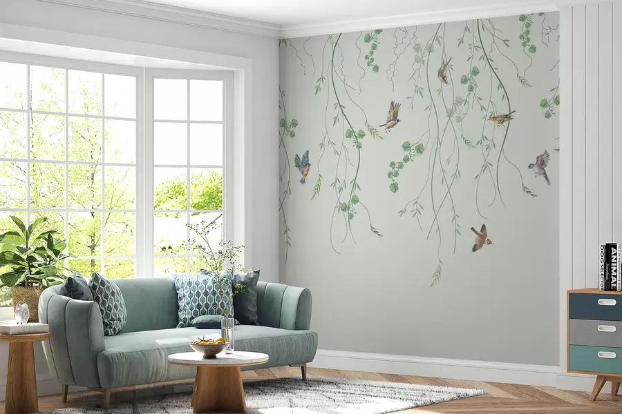 Wall Mural Photo Wallpaper Branches with birds, Chinoiserie u94493