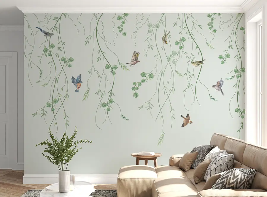 Wall Mural Photo Wallpaper Branches with birds, Chinoiserie u94493