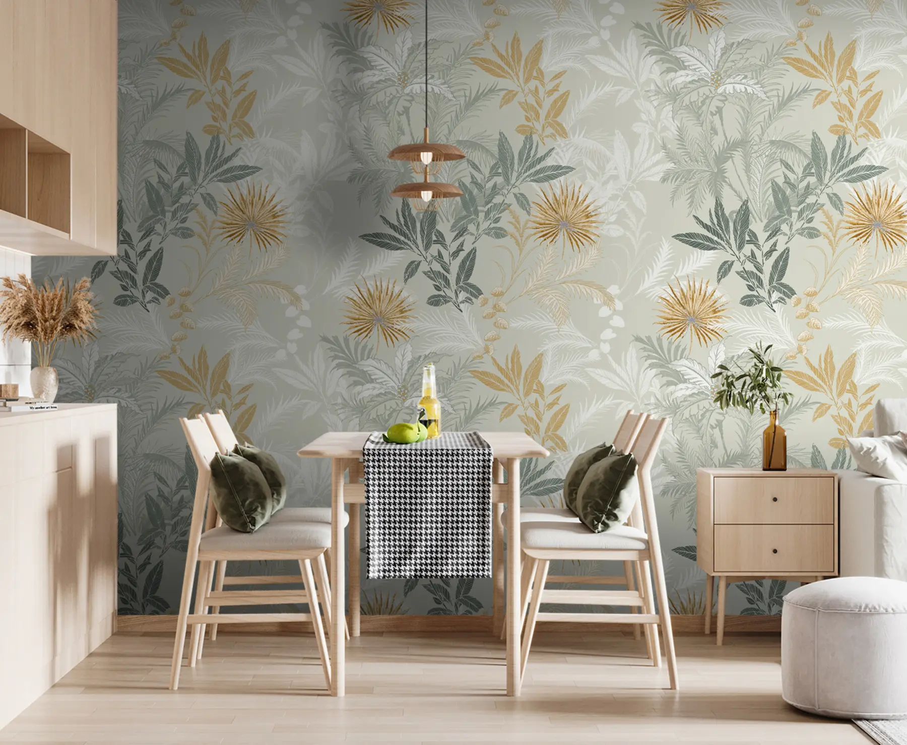 Wall Mural Photo Wallpaper pattern with leaves u94468
