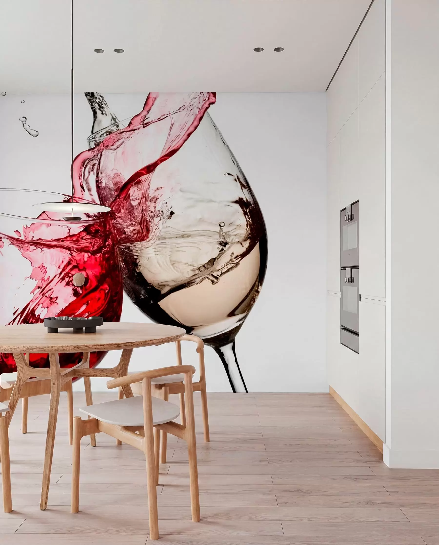 wall murals White and red wine in glasses u75563