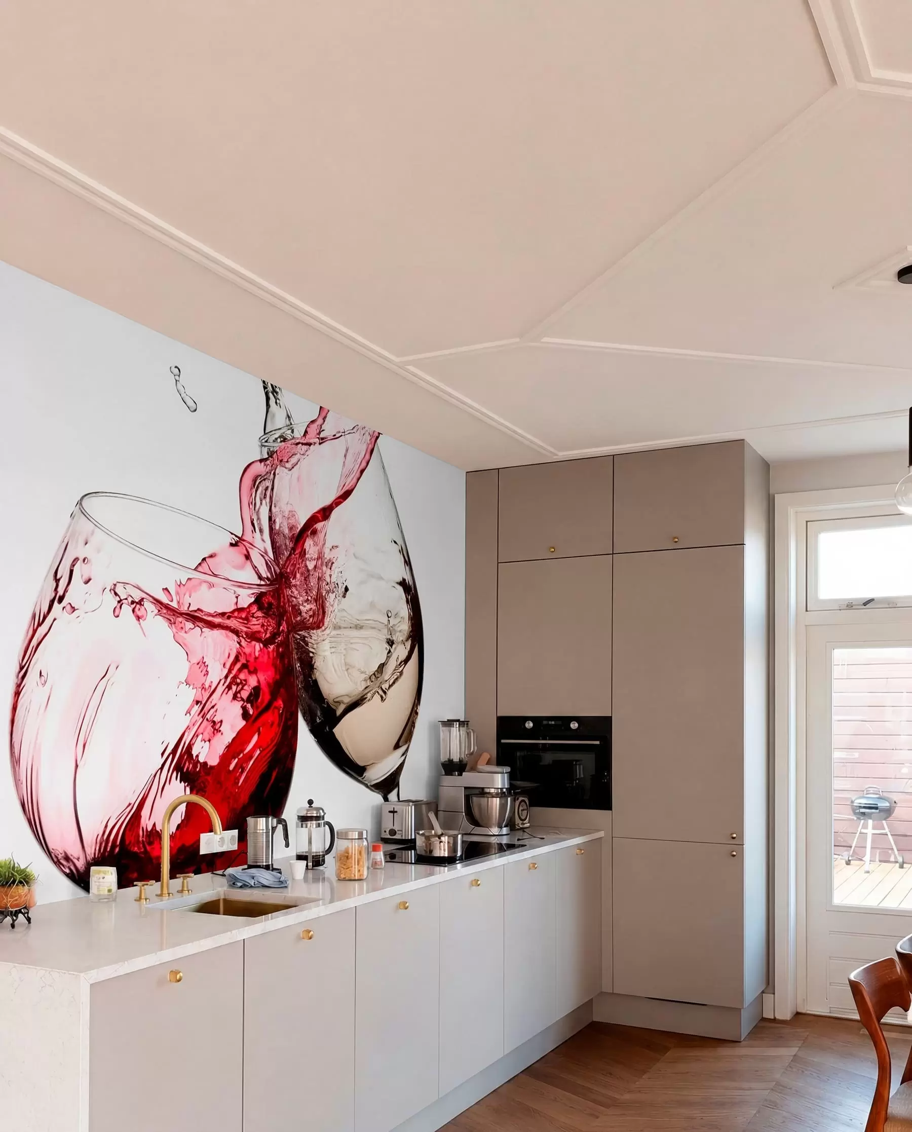Wall Mural Photo Wallpaper White and red wine in glasses u75563