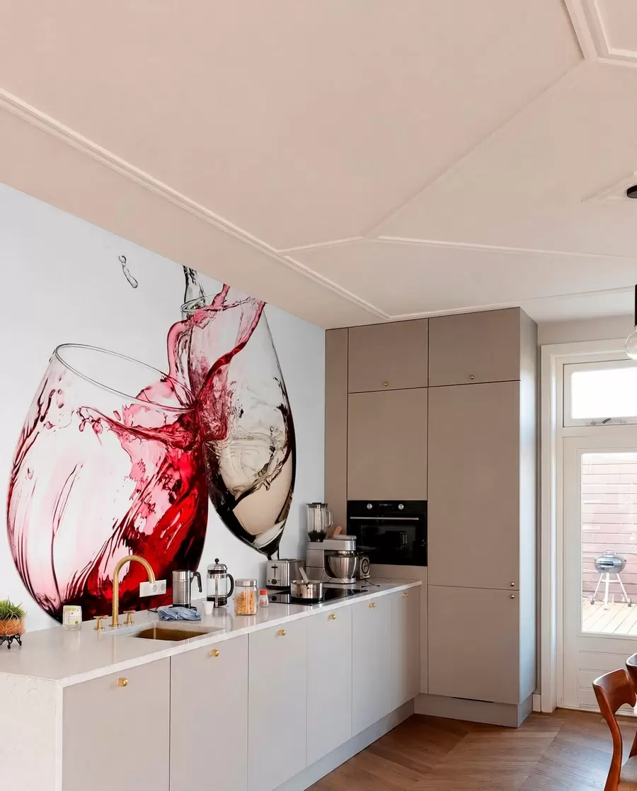 Wall Mural Photo Wallpaper White and red wine in glasses u75563
