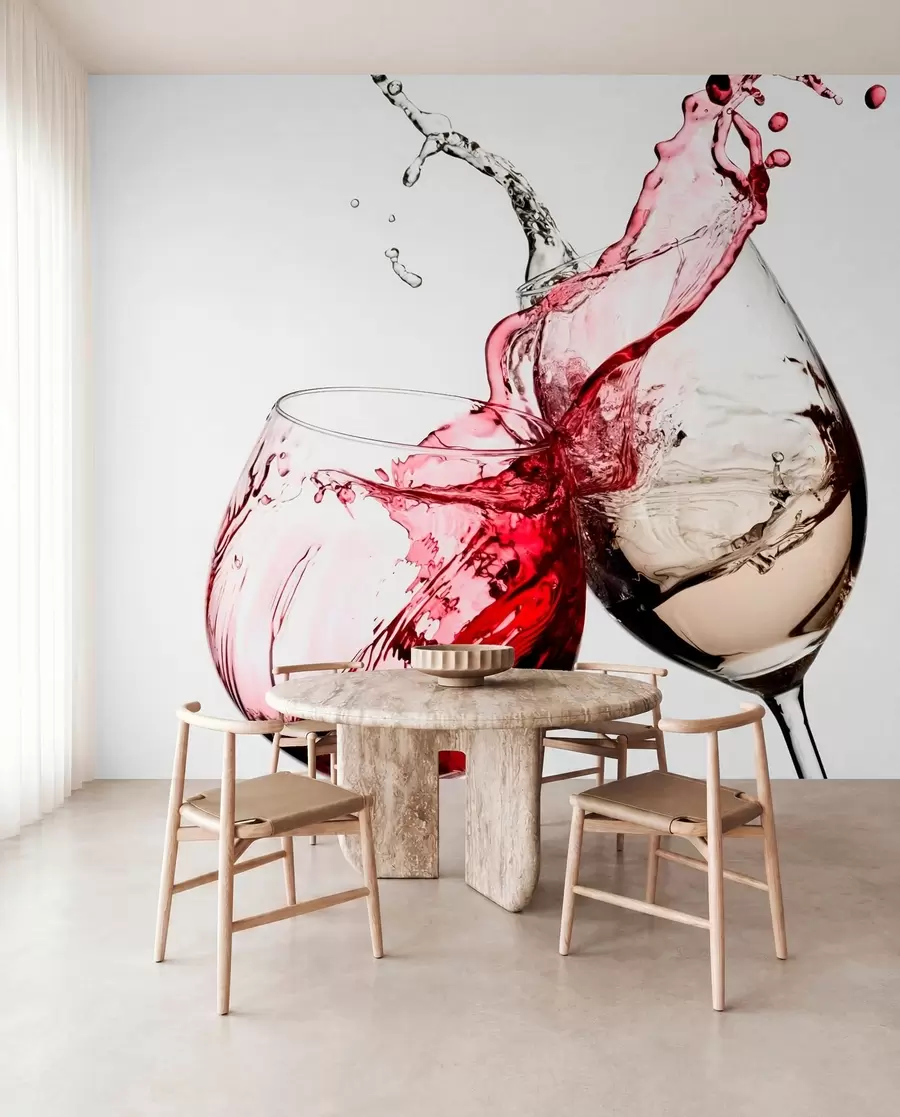 peintures murales Vin blanc et vin rouge dans des verres u75563