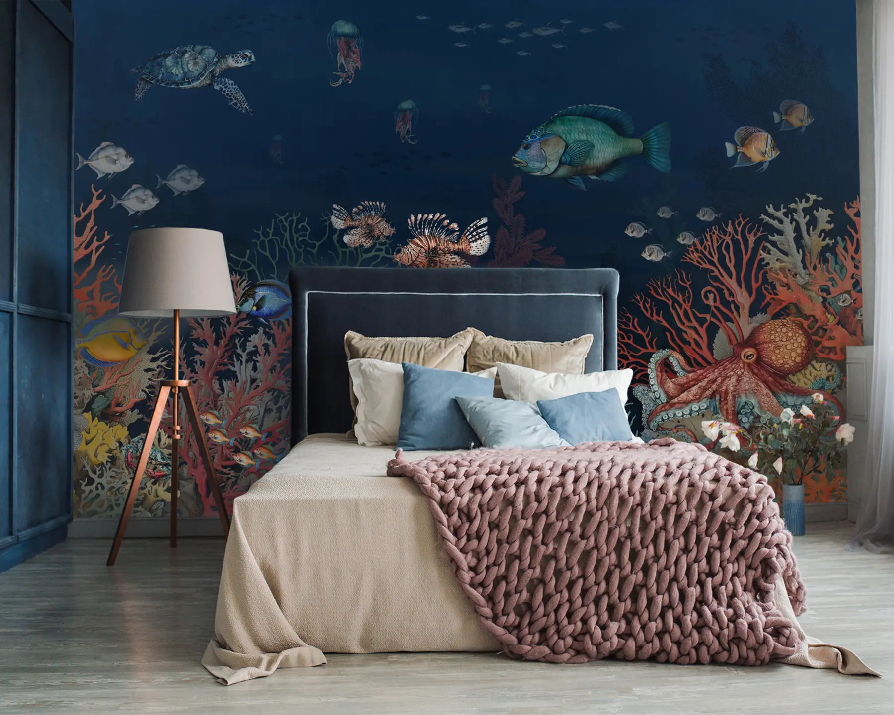 peintures murales Récifs coralliens et poissons dans les profondeurs de la baie u94467