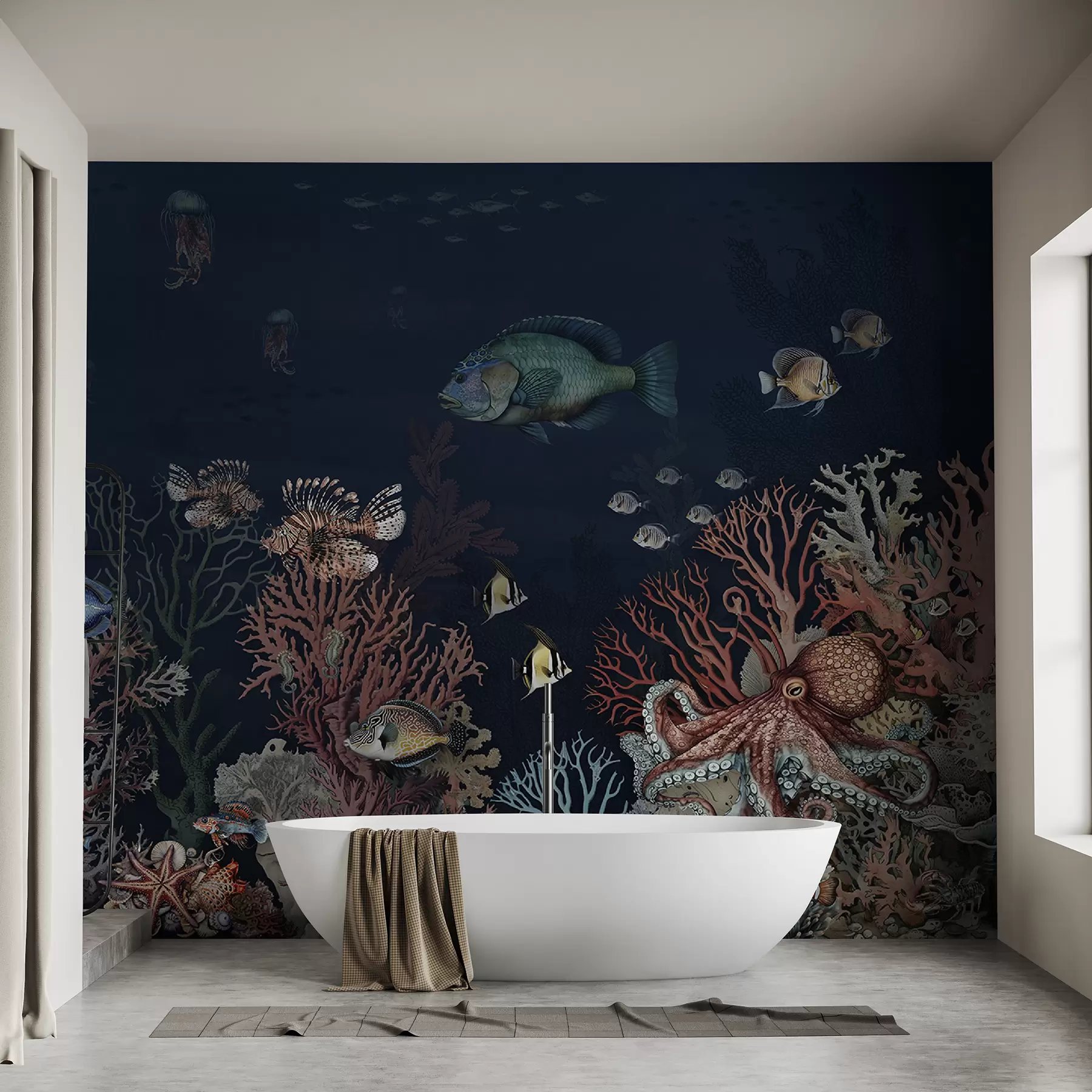 peintures murales Récifs coralliens et poissons dans les profondeurs de la baie u94467