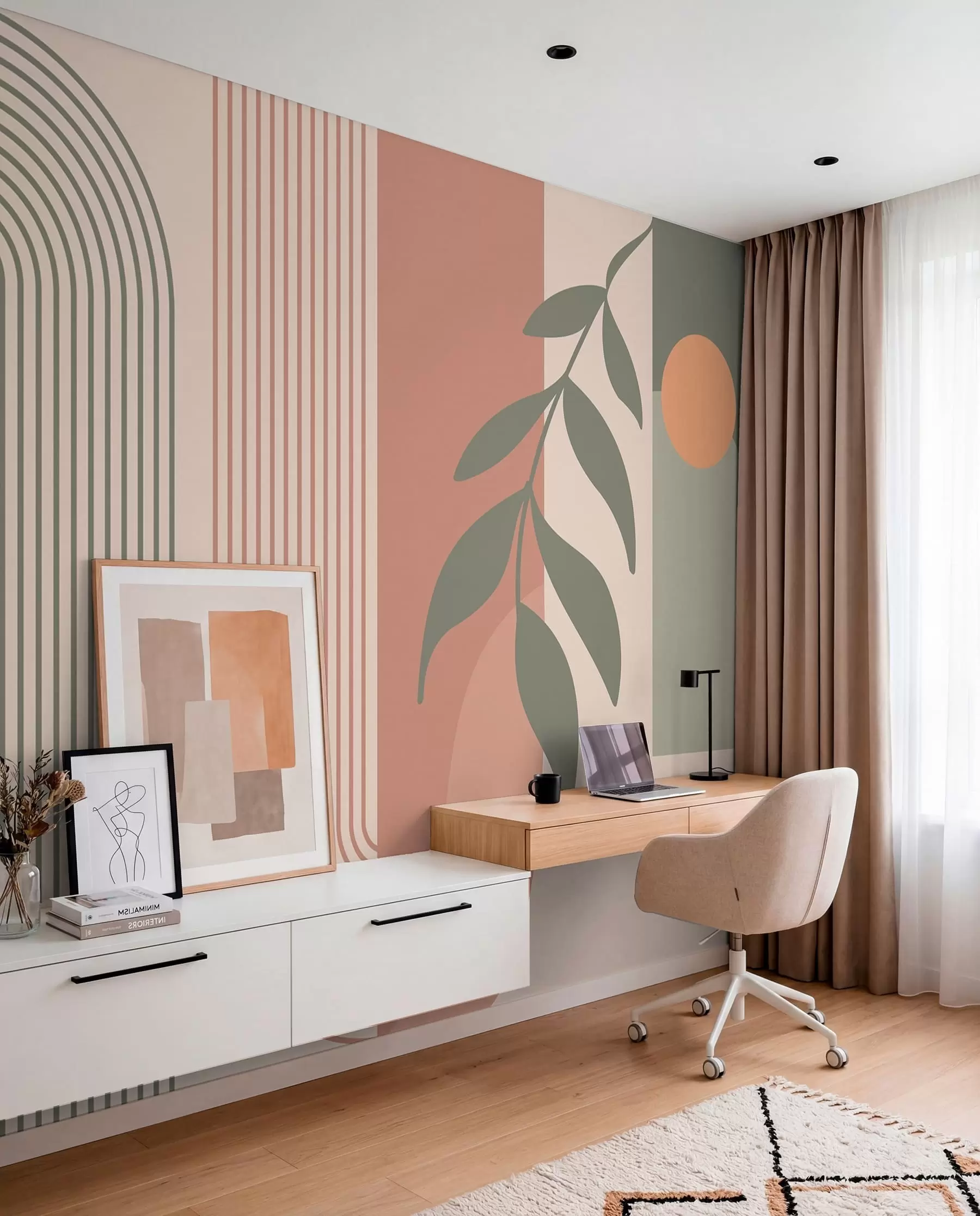 wall murals Arches and decorative elements in boho style u94153