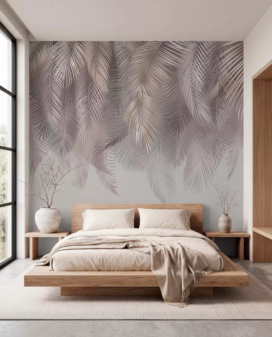 peintures murales Feuilles de palmier roses u94375
