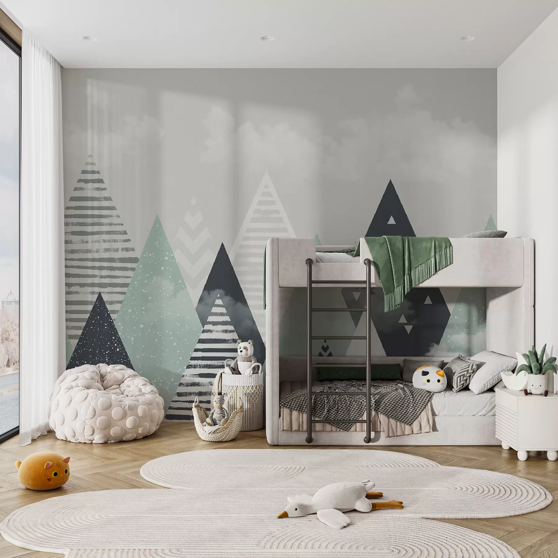 wall murals Scandinavian mountains for a children's room u94604