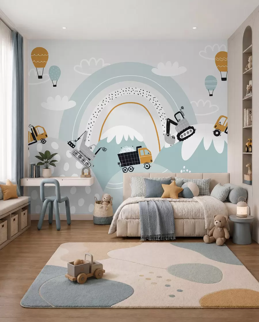 wall murals Little Builders in the Hills u95046