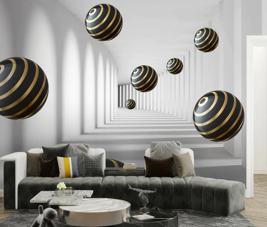 Wall Mural Photo Wallpaper 3d abstract tunnel with balls u95356
