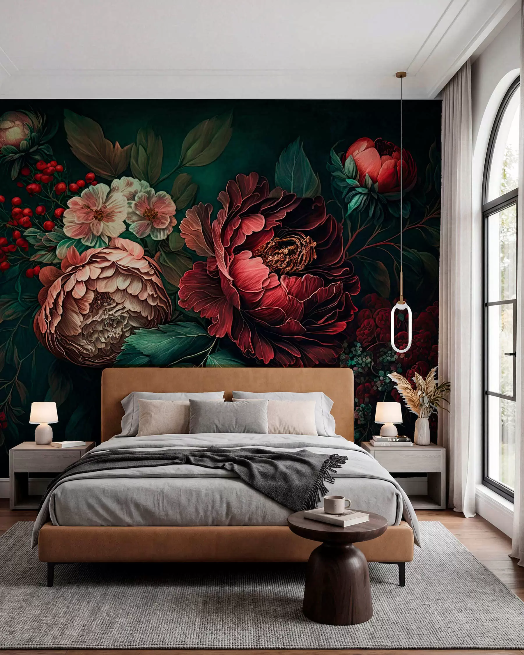 peintures murales Jardin carmin à la nuit tombée u75412