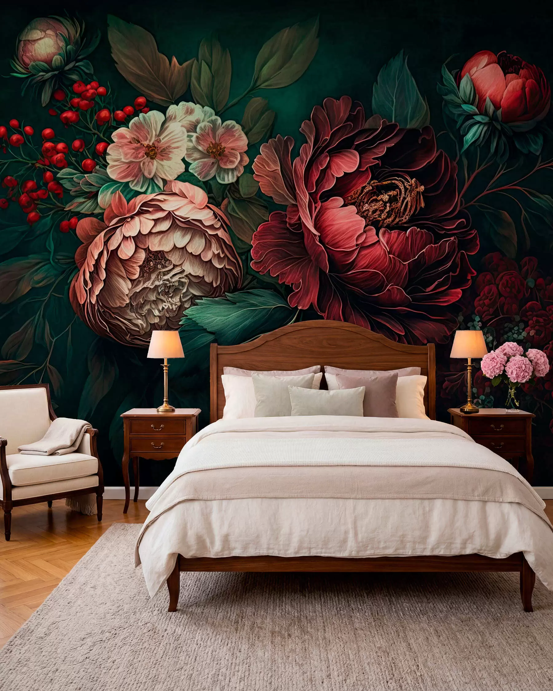 wall murals Crimson Garden after Dark u75412