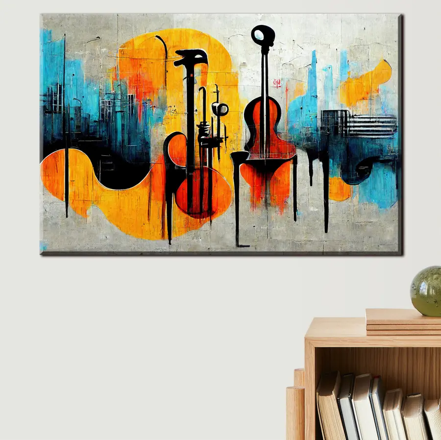 wall murals Musical instrument, art paint and paint s33044
