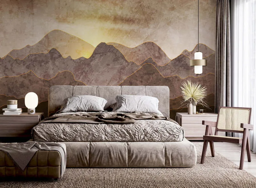Wall Mural Photo Wallpaper Landscape with mountain peaks u94314