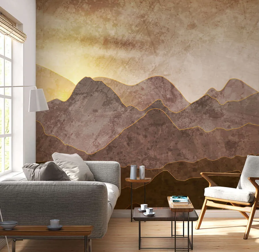 Wall Mural Photo Wallpaper Landscape with mountain peaks u94314
