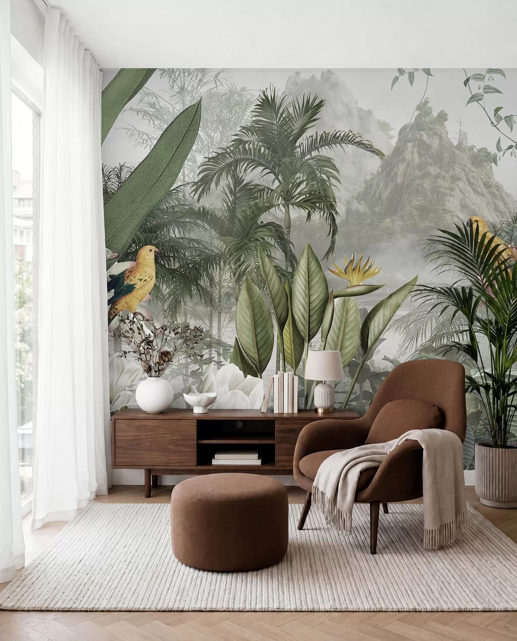 Wall Mural Photo Wallpaper Tropical Leaf Tapestry u95396