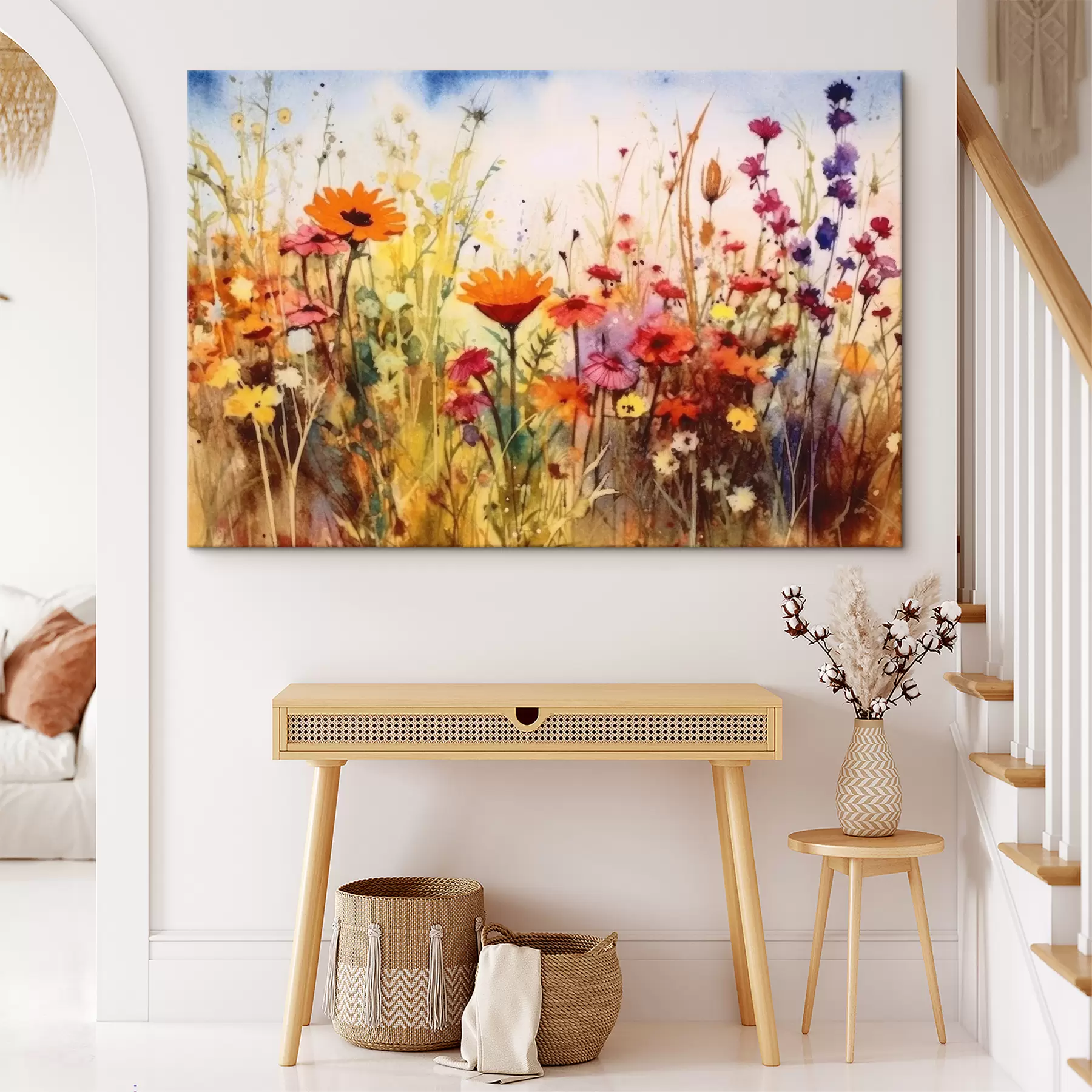 murales Flor, planta y nube s33666