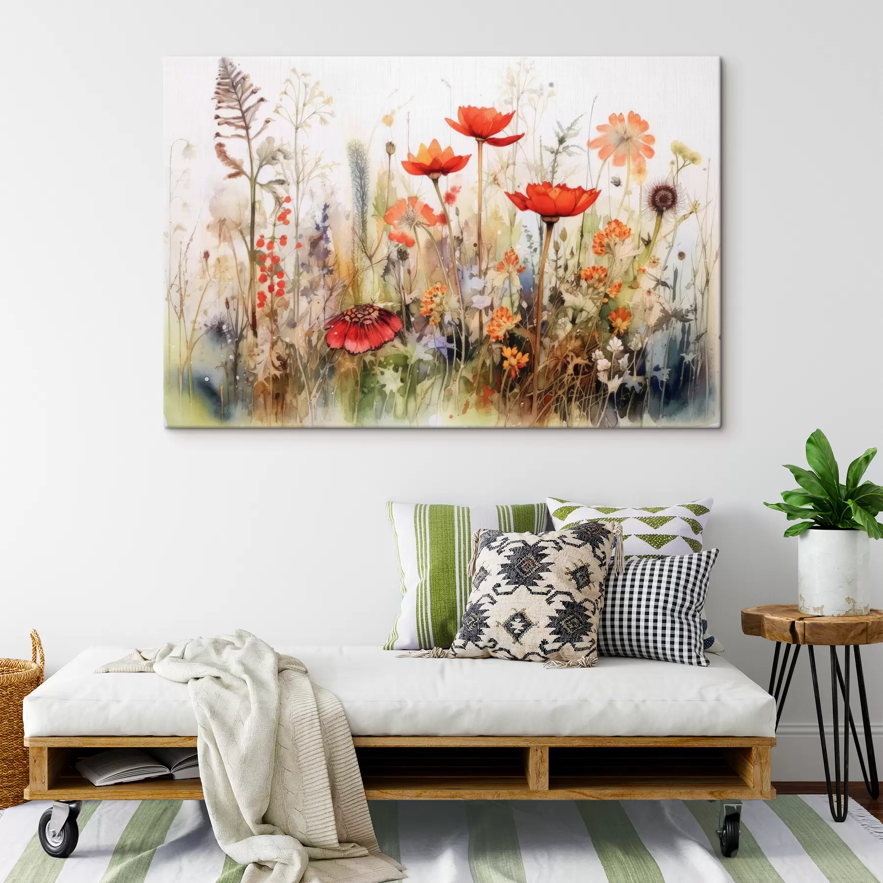 murales Flor, planta y pintura s33675