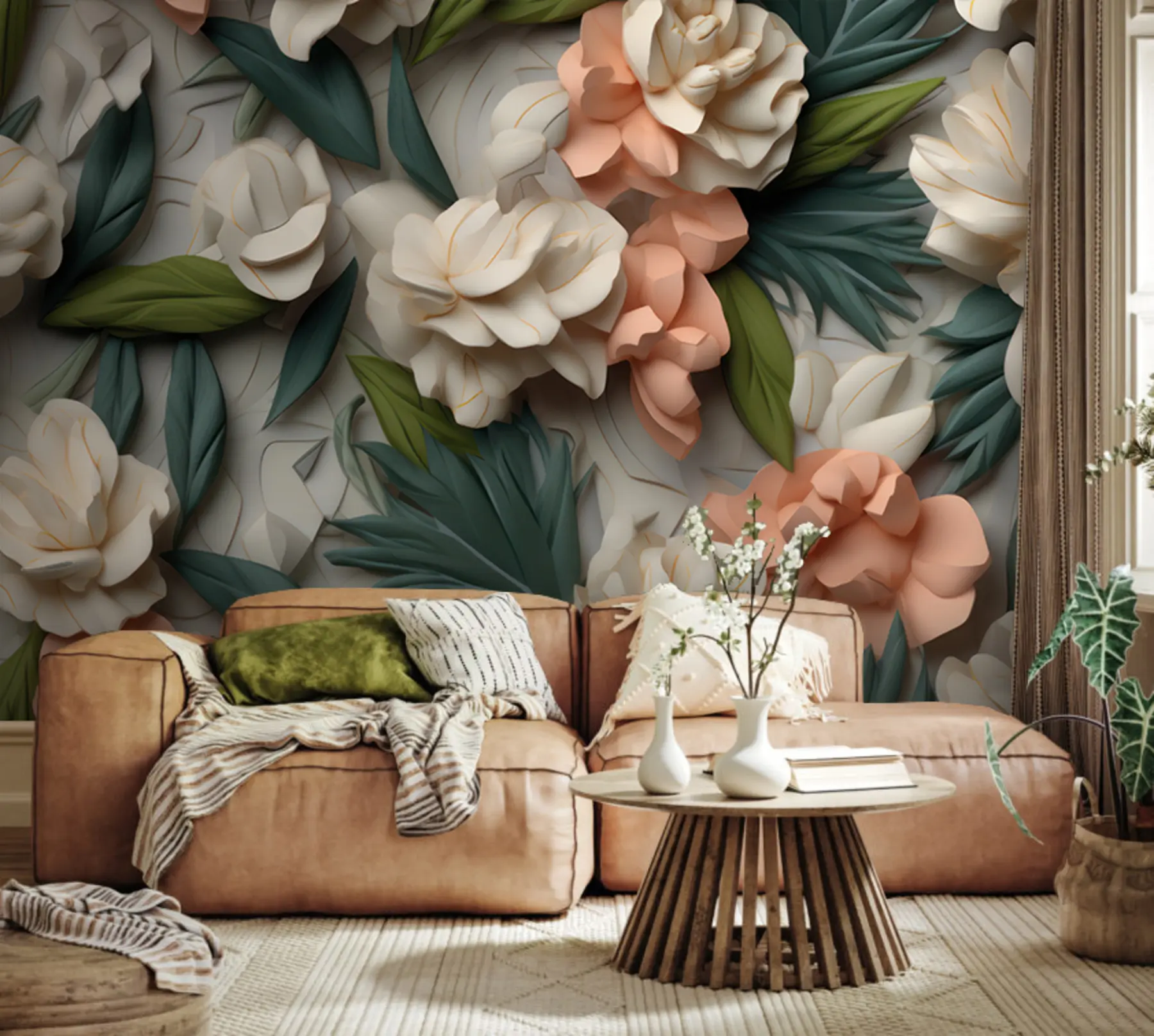 wall murals 3D abstract plants u95592