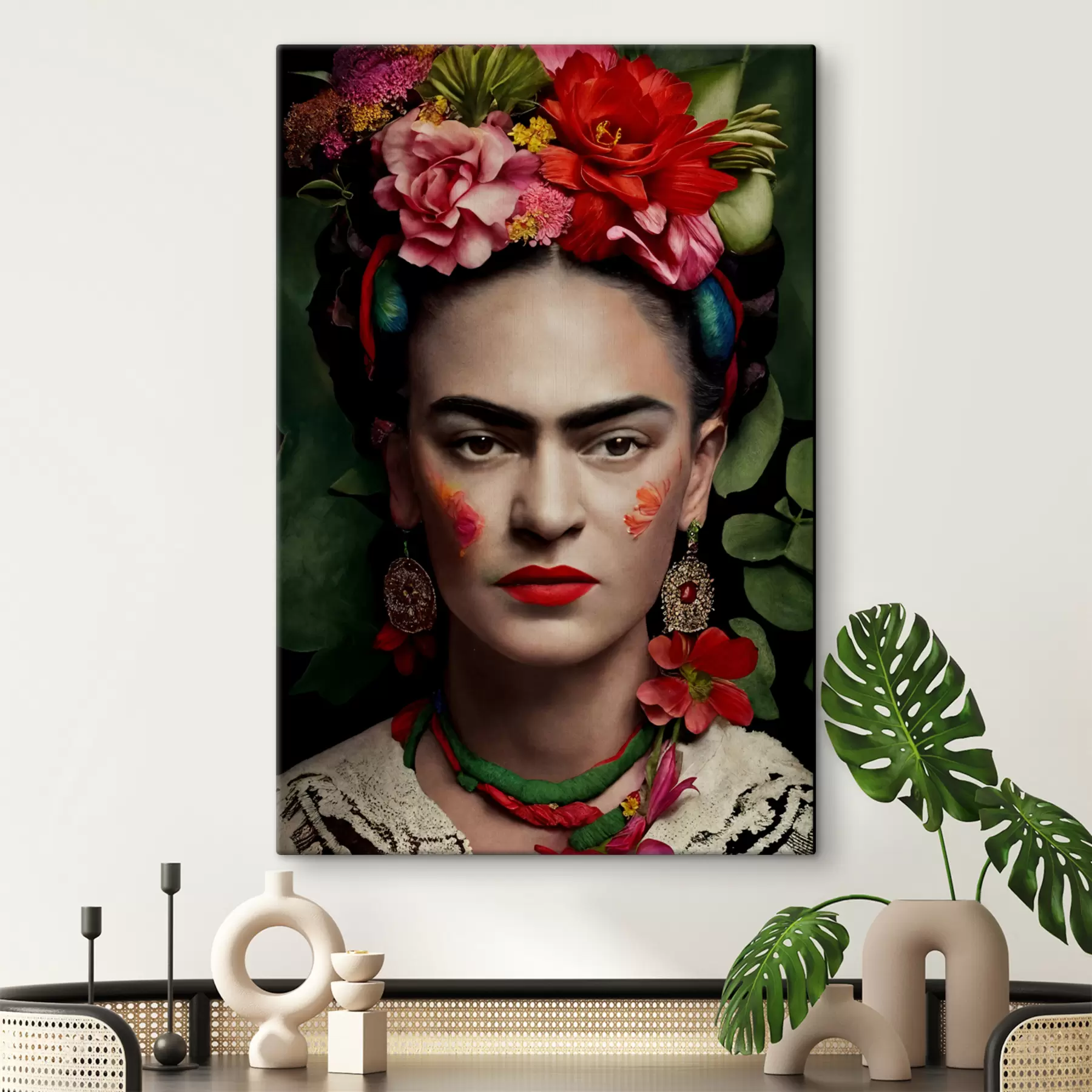 wall murals Flower, lip and hairstyle s32861
