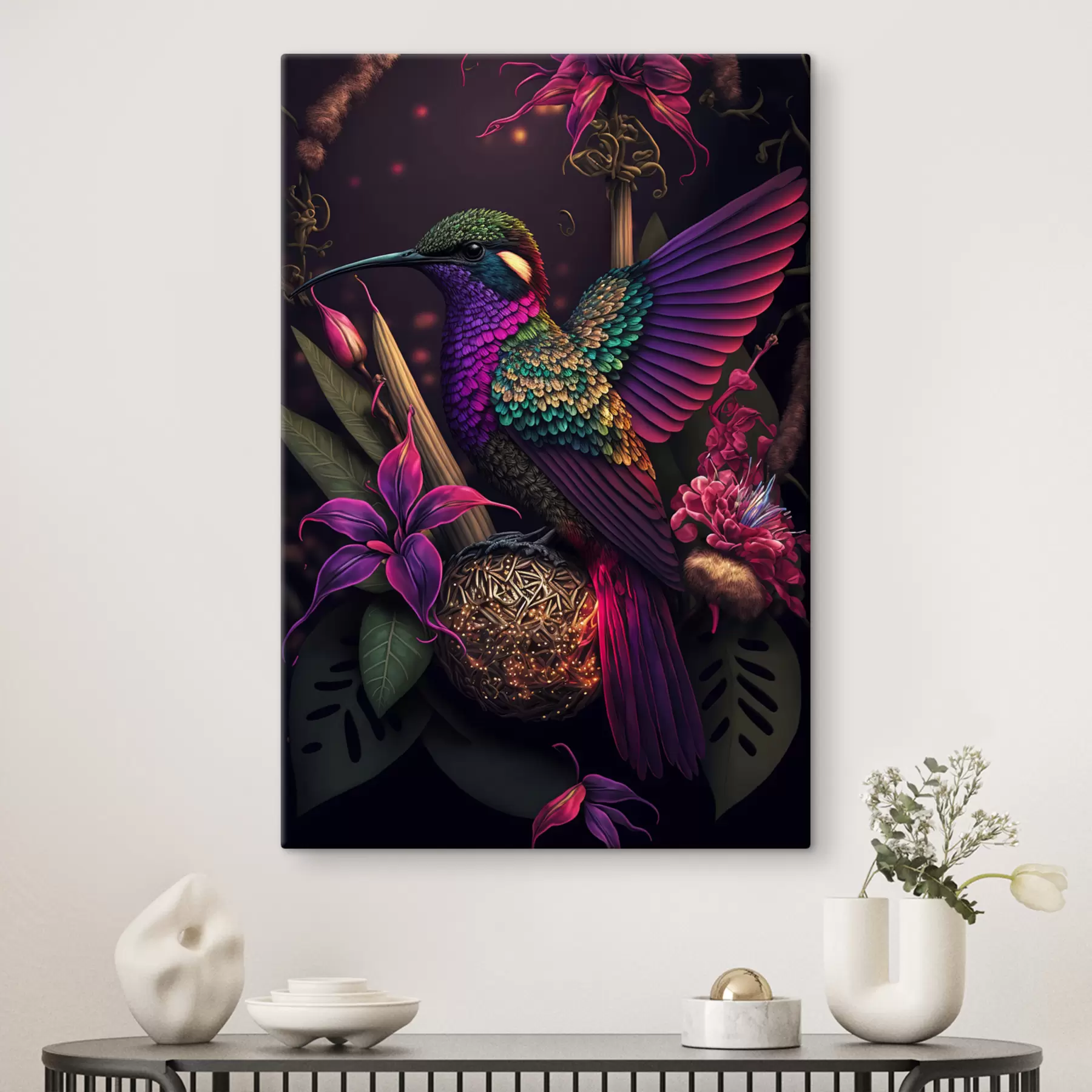 wall murals Bird, purple and light s33703