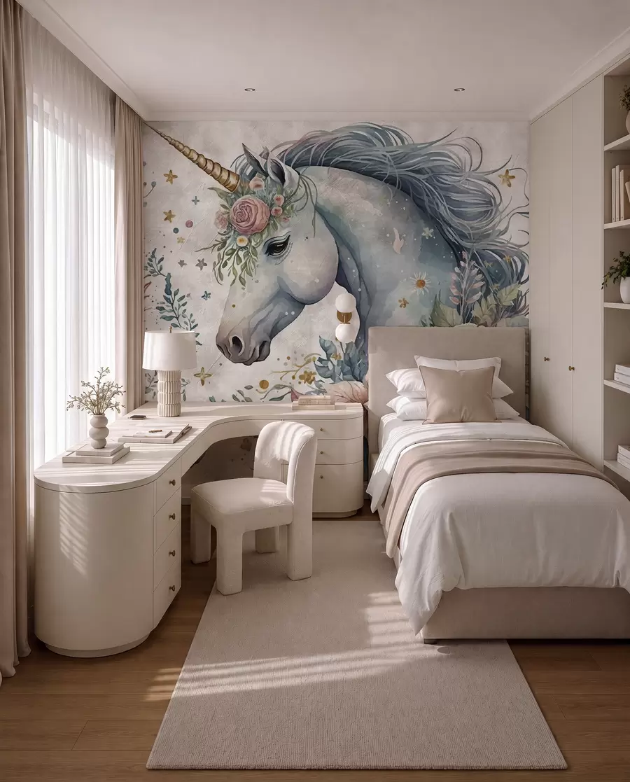 peintures murales Licorne en fleurs u95404