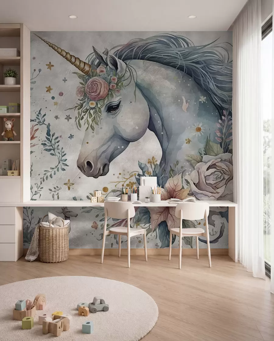 peintures murales Licorne en fleurs u95404
