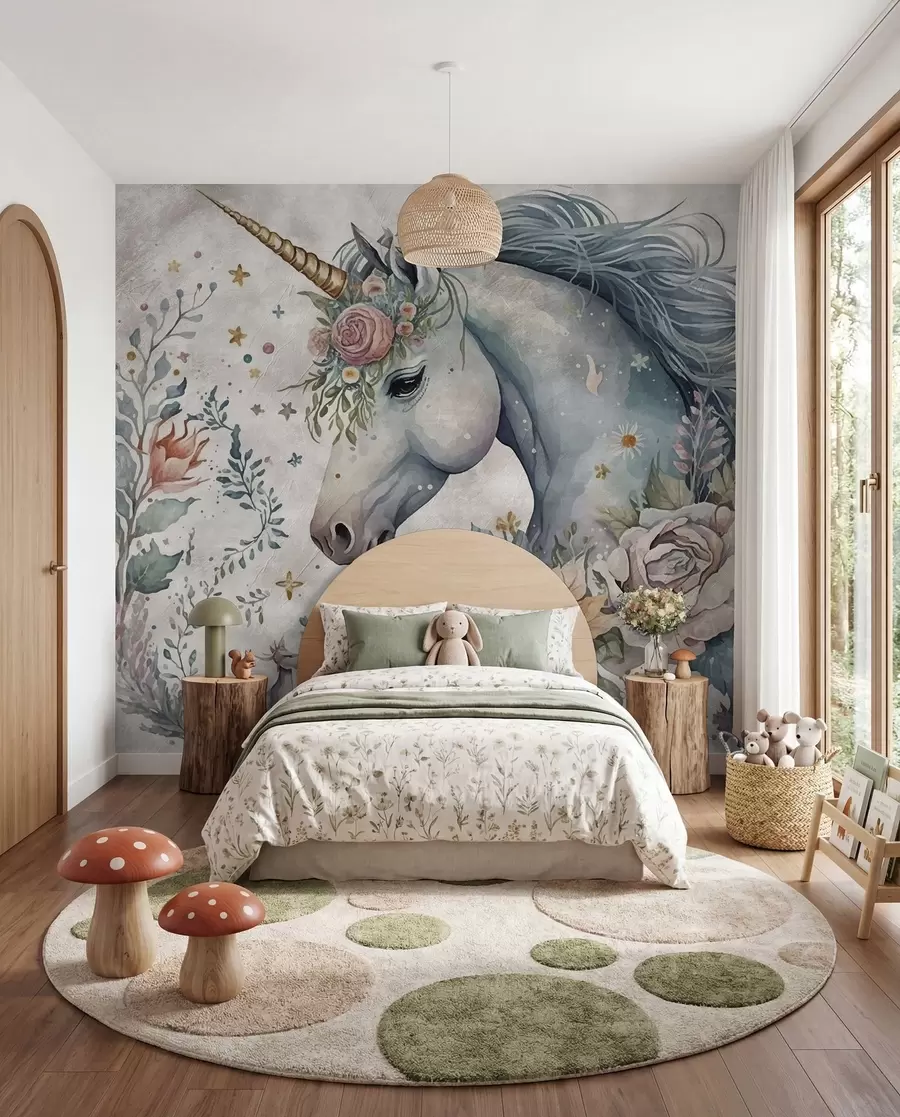 peintures murales Licorne en fleurs u95404