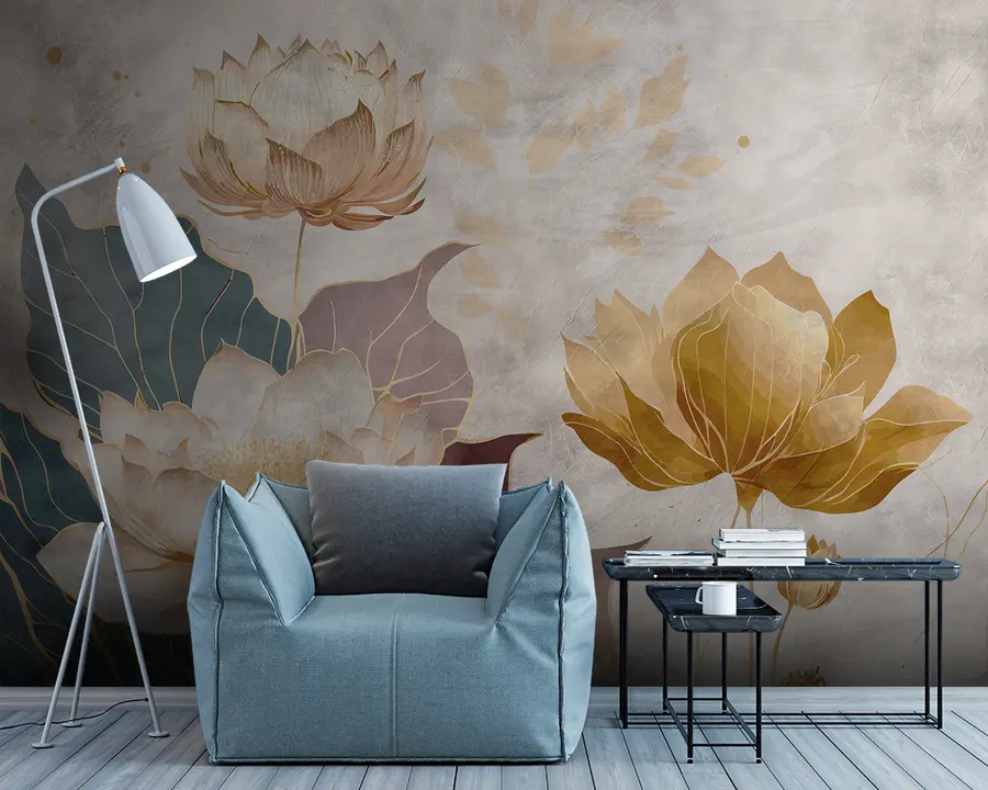 wall murals Beautiful large flowers u95418