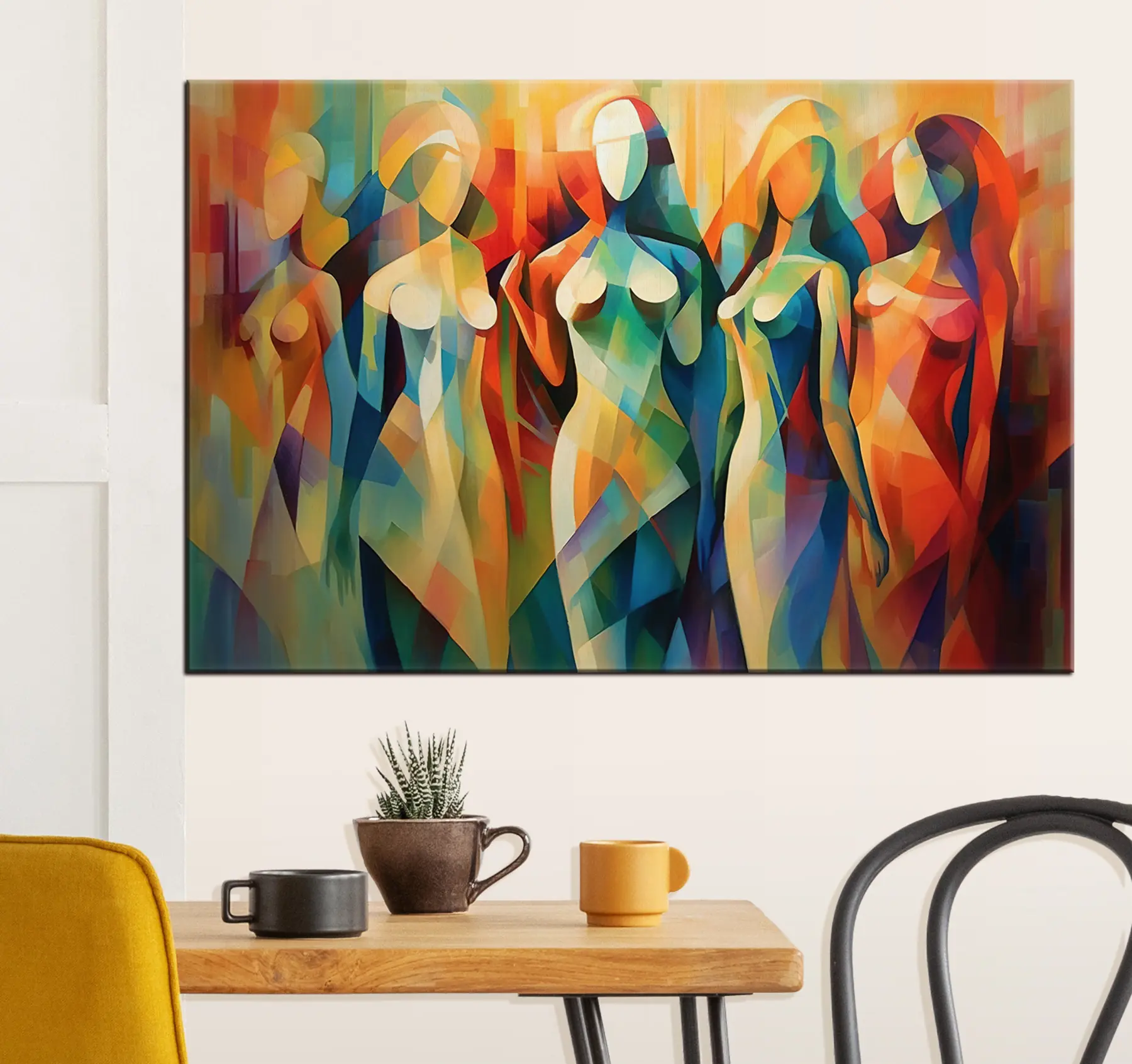 murales Pintura, textil y naranja s33844