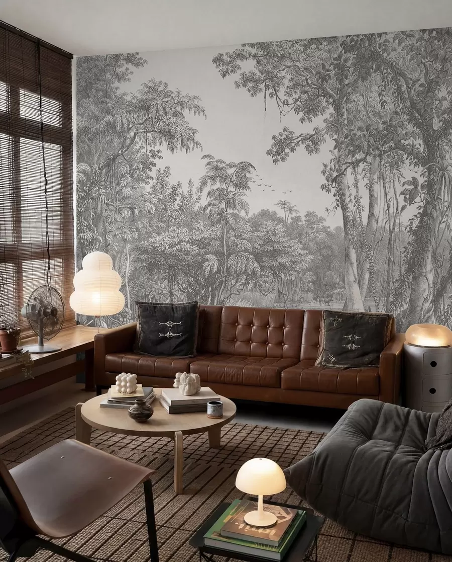 Wall Mural Photo Wallpaper Forest landscape with vintage style u95795