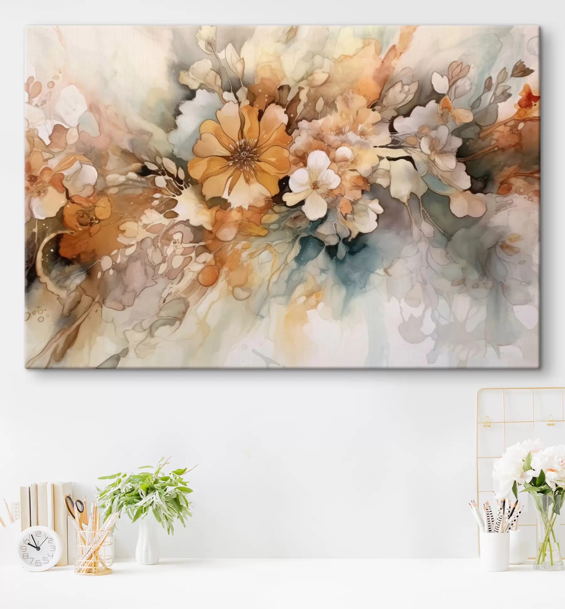 wall murals Flower, petal and branch s34202
